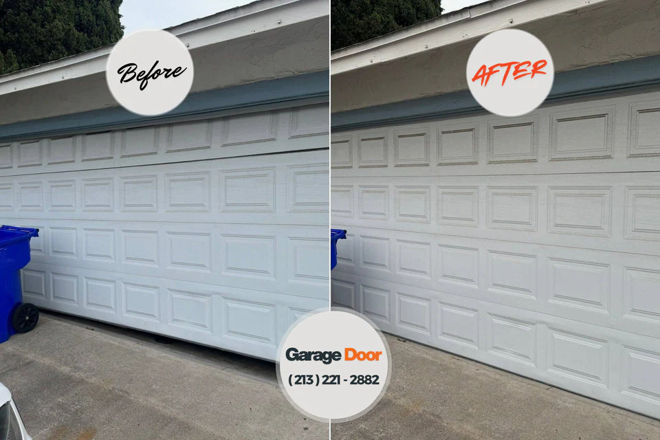 Before and after: garage door repair Milton, NY